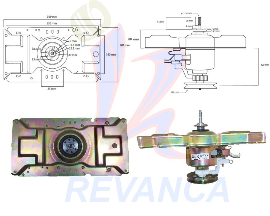 TRANSMISION 9KG METALICA 11D C/PUENTE DORADA CUELLO LARGO