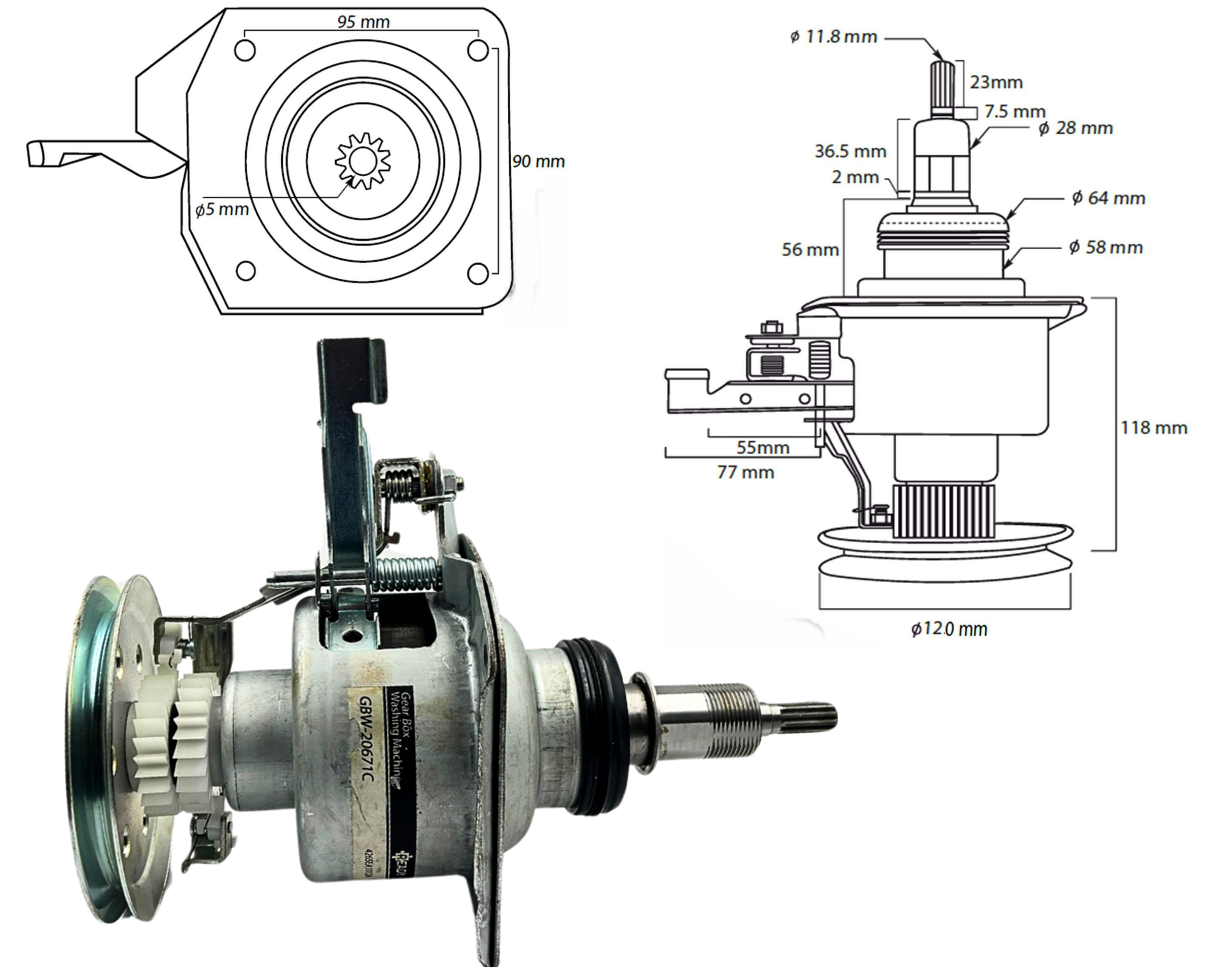 TRANSMISION METALICA LG 15 KG GRANDE CAMISA GRUESA RT671/4265EA1012A