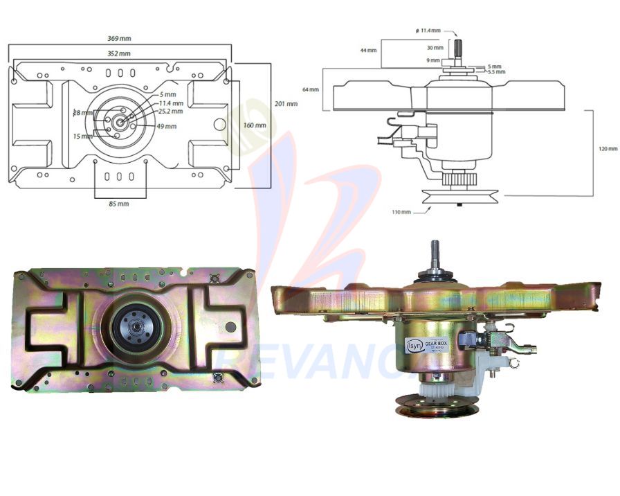 TRANSMISION METALICA 11D C/PUENTE DORADA/PLATEADA CUELLO CORTO