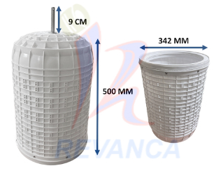 TINA SECADO CON/ARO 12KG DIAM 342MM - ALTO 500MM EJE 14MM