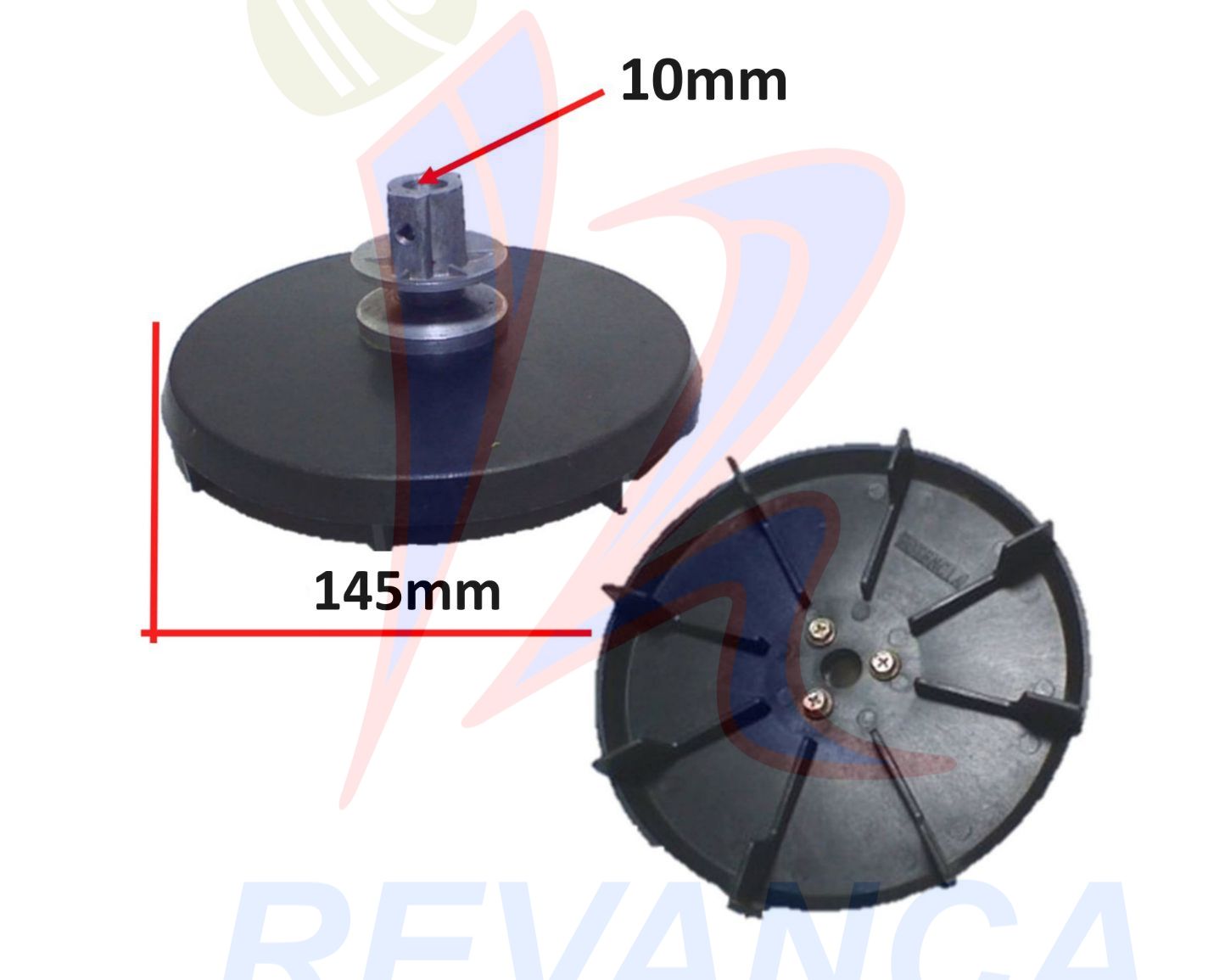 POLEA PEQUEÑA PROTEC. DE MOTOR LAV. ASIATICA NEGRA 10MM