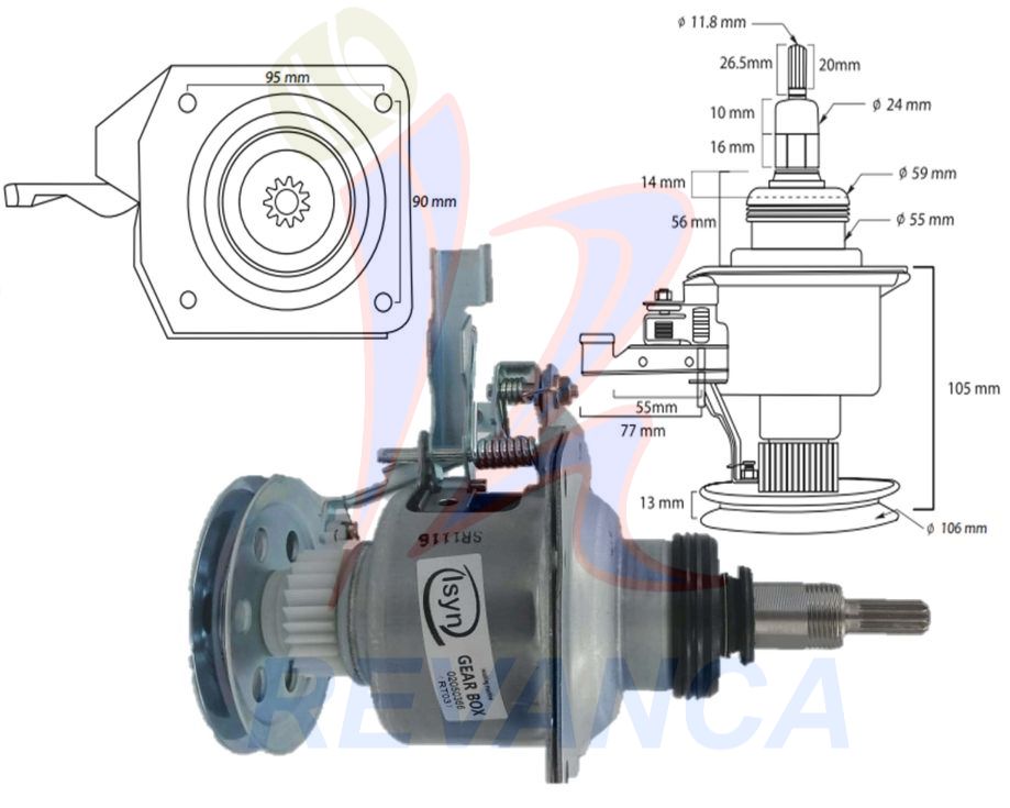 TRANSMISION METALICA LG 1 PIÑON 11D P/PEQUEÑA GBW-20847C
