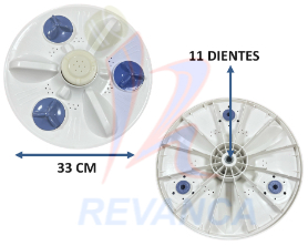 AGITADOR ASIATICO MABE/LG 33CM 11D 3 DISCOS AW-40905C