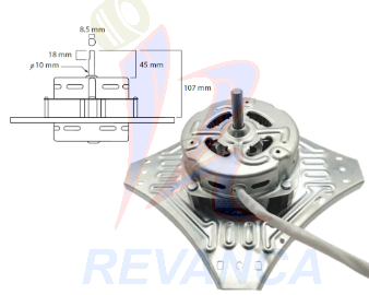 MOTOR DE LAVADORA BASE CUADRADA 90W/110V MW-60262C