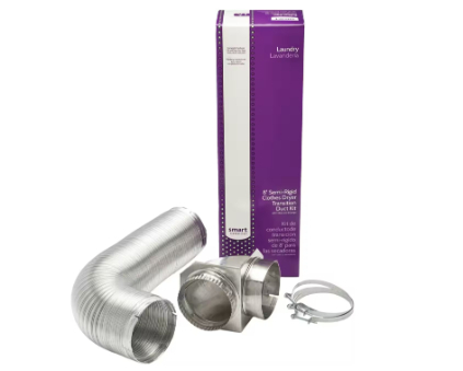 DUCTO ALUMINIO SECADORA SEMI RIGIDO 5304539450/PN/5304492448 C/CODOS 90° (ANCHO: 4 PULG /LARGO:2.43M)