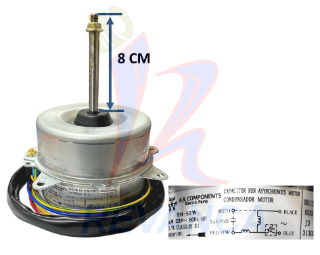 MOTOR DE CONDENSADOR A/A 50W 220V (EJE 5/16 LARGO 7.5CM) YDK50