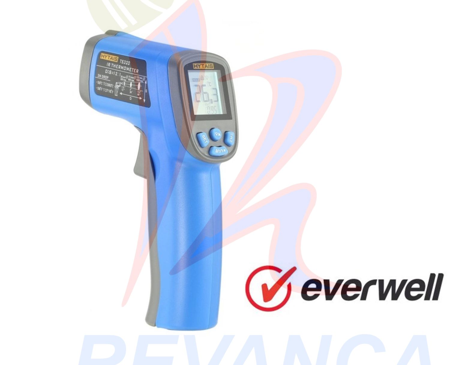 TERMOMETRO DIGITAL LASER INFARROJO TIPO PISTOLA WH380