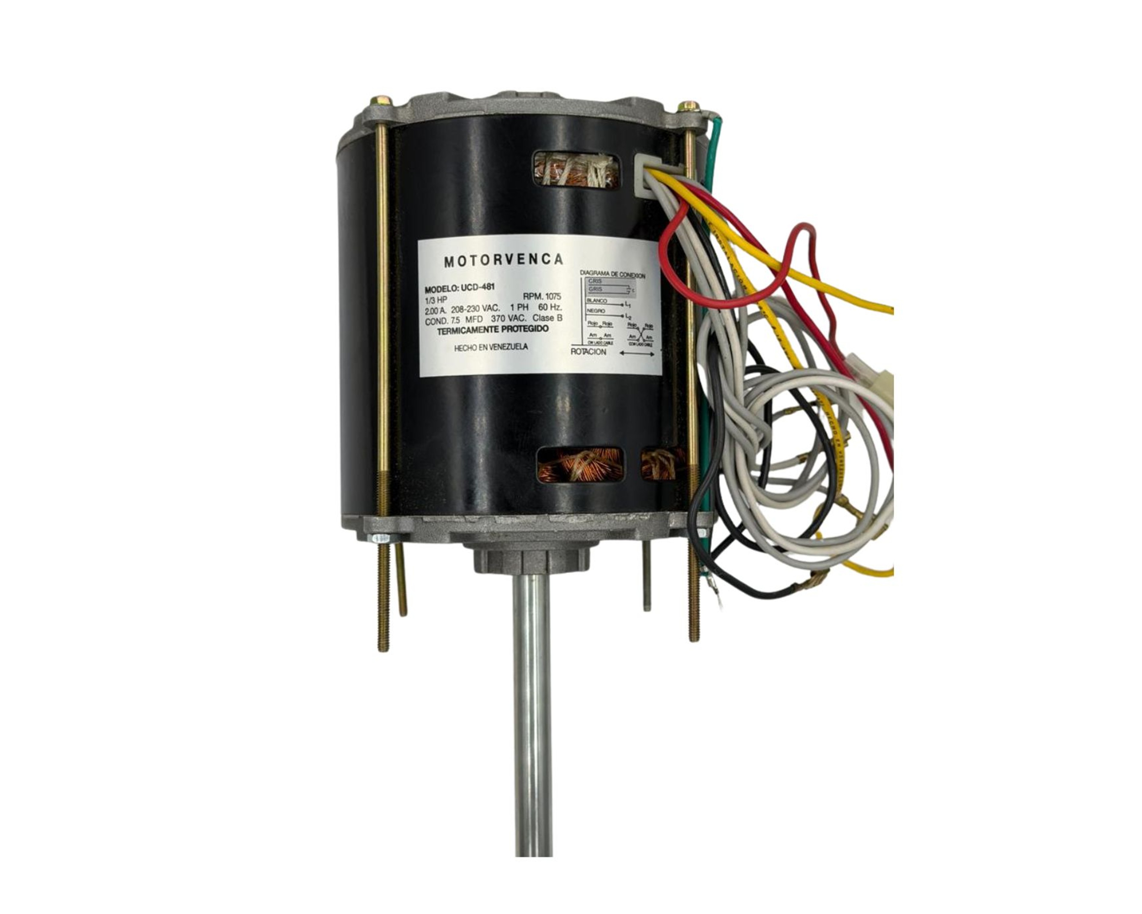 MOTOR MOTORVENCA 1/3HP 208-230V 1075RPM (UCD-481) - Vista 1