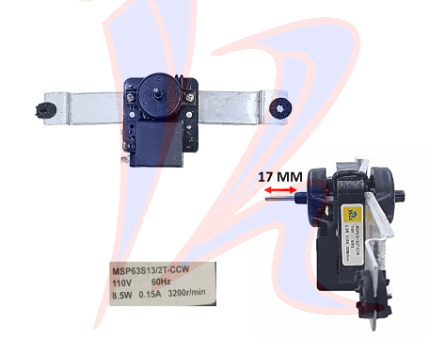 MICRO MOTOR DE NEVERA BASE LARGA 8.5W/0.15A/3200RPM 110V MSP63S13/2T-CCW