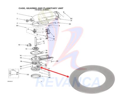 ARANDELA PLANA PLANETARY BATIDORA KITCHENAID WP9706090