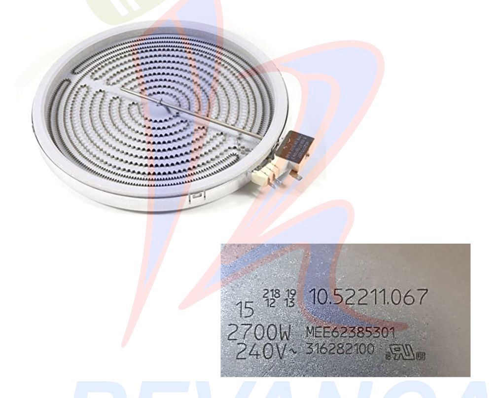 RESISTENCIA DE COCINA INDUCCION/VITROCERAMICA 316282100 2700W/240V 12 PULG
