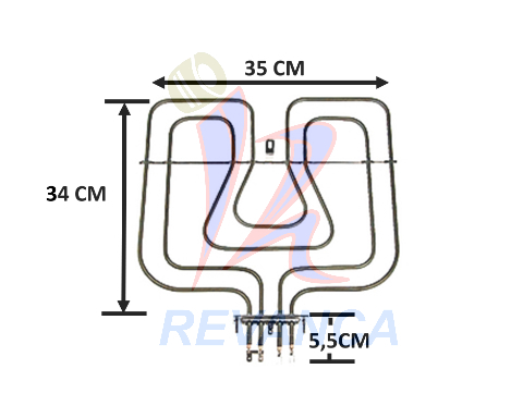 RESISTENCIA DE HORNO ELECTRICO ELECTROLUX/ZANUSSI 1650W/1800W 13570578033