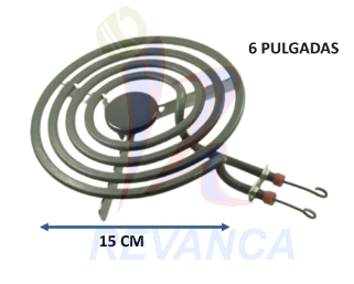 RESISTENCIA COCINA ELECTRICA 6 PULG 220V 4 VUELTAS 318372211 ORIGINAL