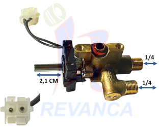 VALVULA BRONCE HORNO COCINA C/MICRO SWITCH