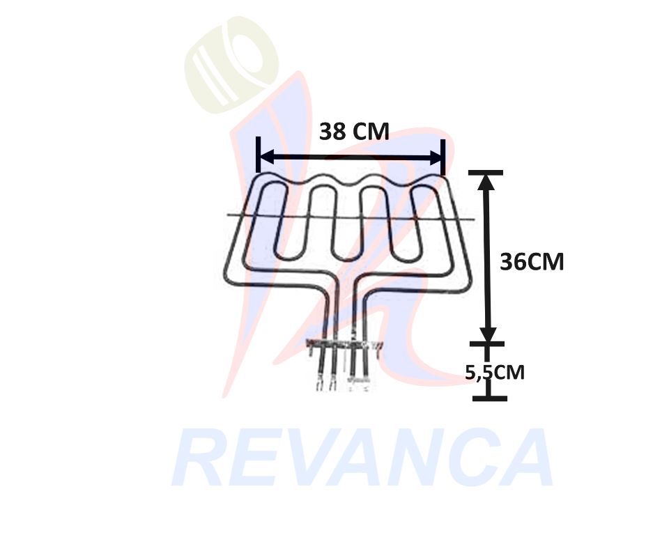 RESISTENCIA DE HORNO ELECTRICO AEG/ZANUSSI/ELECTROLUX 230V 1000/1900W 81013768/89966192650