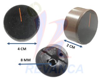 PERILLA ACERO COCINA DE TOPE  M/NUEVO REDONDA (ORIFICIO 8MM)