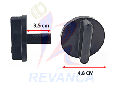 PERILLA PLASTICA COCINA MABE - NEGRA CAÑON LARGO 3.5 CM