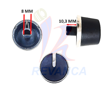 PERILLA COCINA DE TOPE M/NUEVO NEGRA VASTAGO MEDIANO