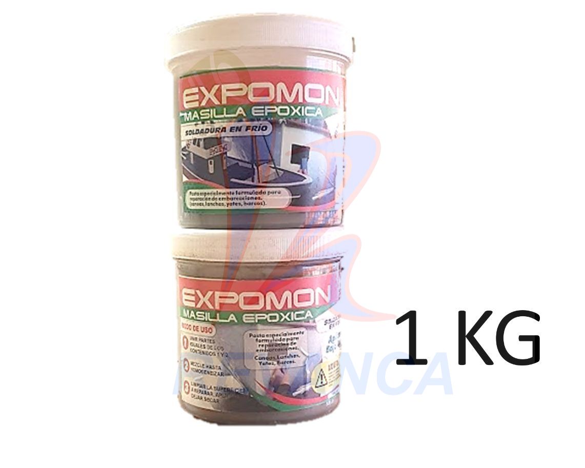 MASILLA EPOXICA RESISTENTE AL AGUA (EMBARCACIONES/CANOAS/LANCHAS) (JUEGO X 2 UNDS)