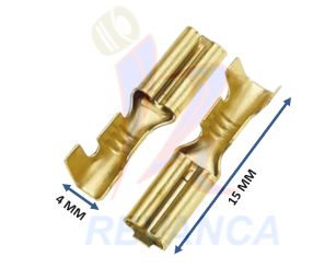 TERMINAL MINI ELECTRONICA HEMBRA LATON AMARILLO (PAQUETE X 100PCS)