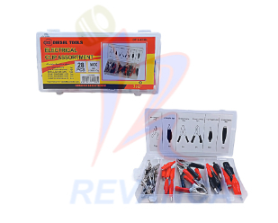 KIT ESTUCHE DE PINZAS Y CAIMANES 28 PCS