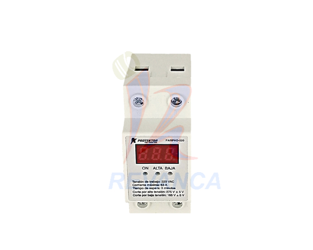 PROTECTOR DE VOLTAJE C/SUPERVISOR DE PICOS 220V 7HP/60000BTU/63A PROTEKTOR (PARPHD-220)