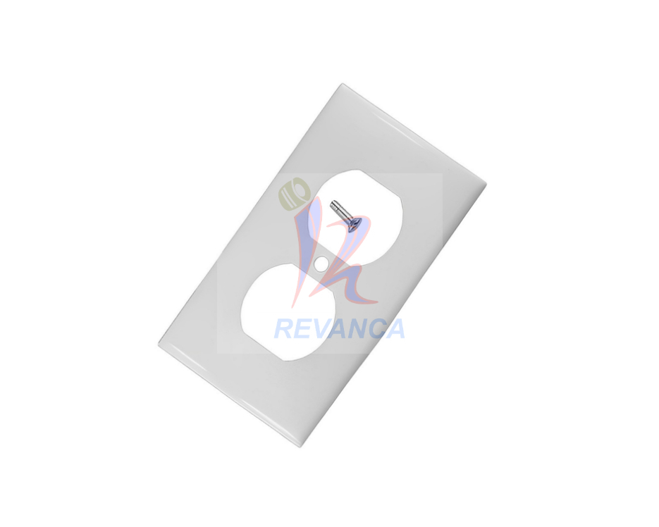 TAPA PARA TOMA PLASTICA DOBLE BLANCA