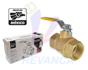 LLAVE DE PASO 3/4 BRONCE IUSA MEXICANA