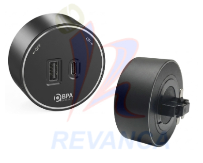TOMA USB CORRIENTE PARA REGLETA RIEL MAGNETICO 18W - Vista 0
