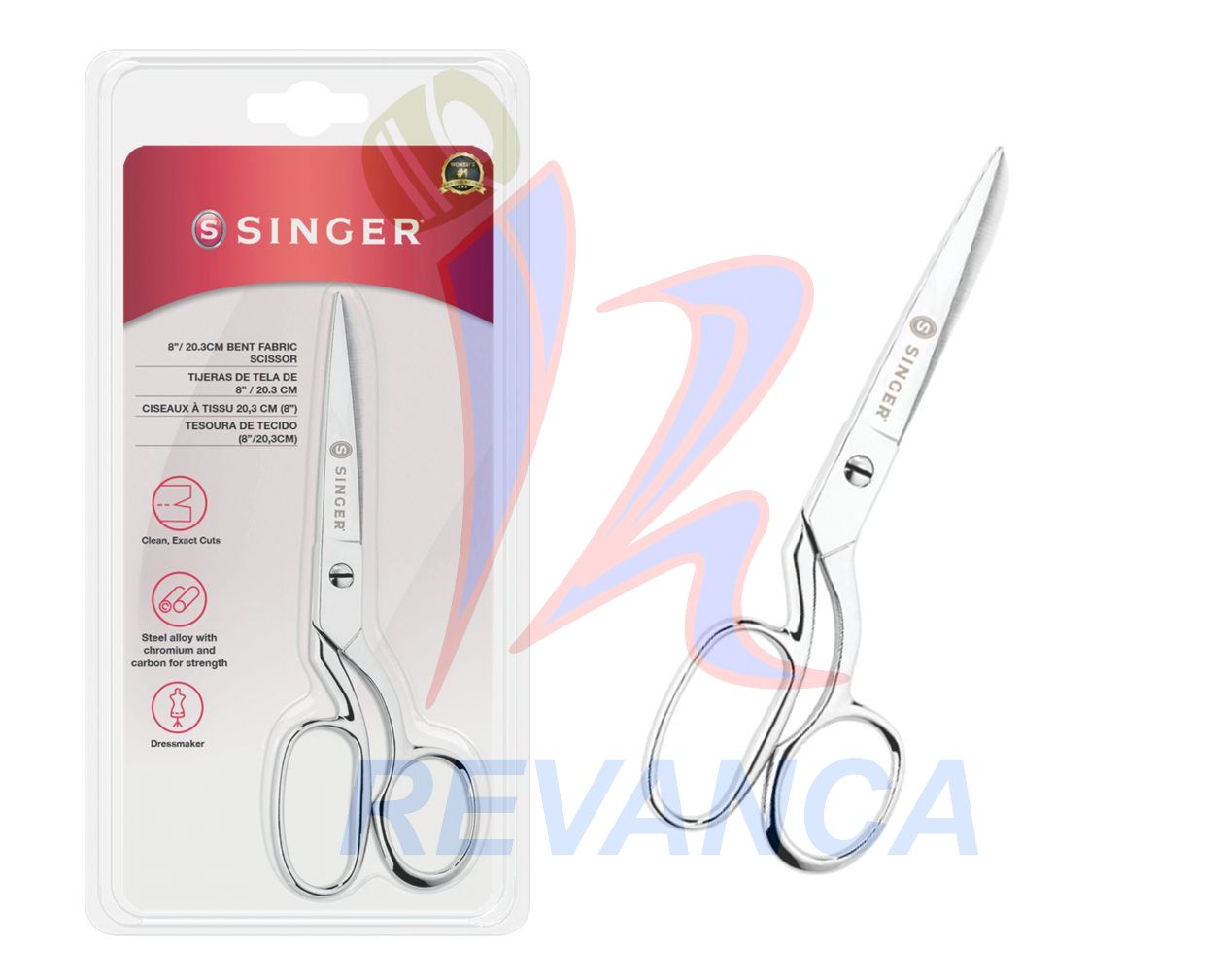 "TIJERA METALICA DE TELA CURVAS 8" / 20.3CM SINGER 250016201"