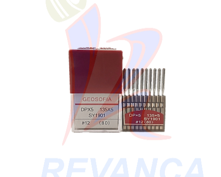 AGUJA MAQUINA DE COSER INDUSTRIAL #12 135X5-80/DPX5/SY1901 GEOSOFIA (100 PCS)