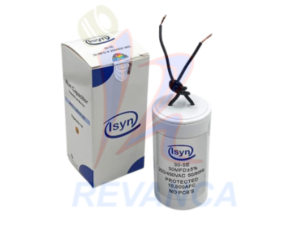 CAPACITOR P/BOMBA DE AGUA - 30MF/250V C/CABLE - Vista 0