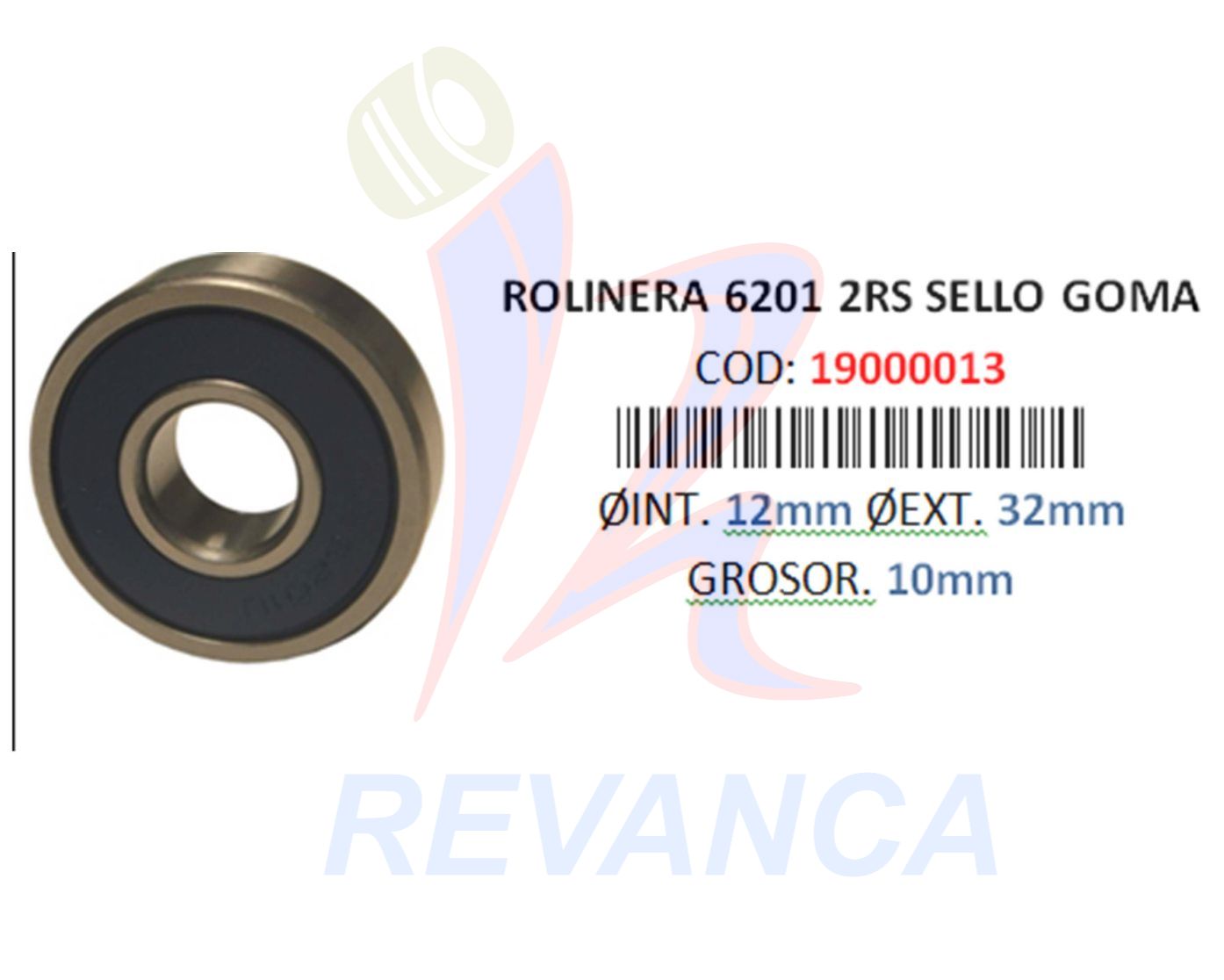 ROLINERA 6201 2RS SELLO GOMA C3 ISYN