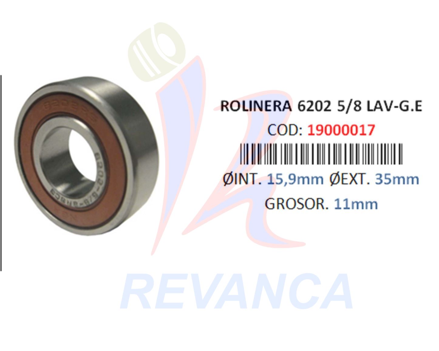 ROLINERA 6202 5/8  2RS C3 LAV-G.E ISYN